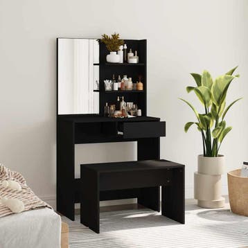 vidaXL Kaptafelset 74,5x40x141 cm zwart, Verzenden, Nieuw