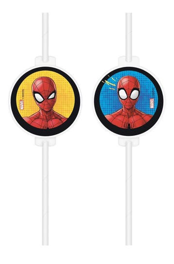 Spiderman Papieren Rietjes 4st, Hobby en Vrije tijd, Verzenden, Nieuw