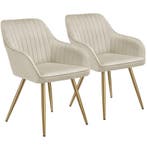 tectake Eetkamerstoel Marilyn, fluweeloptiek, doorgestikt -, Huis en Inrichting, Stoelen, Verzenden, Nieuw