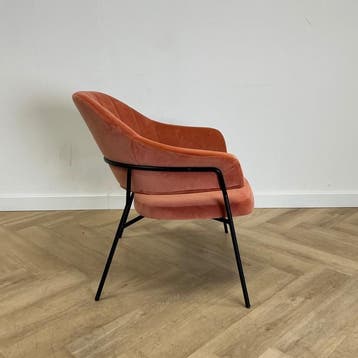 Woood fauteuil Velvet, oranje, Gebruikt, Eén