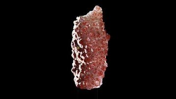 Chalcopyriet met hematietlaag en dolomiet op hematoïde