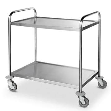 Serveerwagen | RVS | 2 Niveaus (830x510) | Wielen (Geremd), Verzenden, Nieuw in verpakking