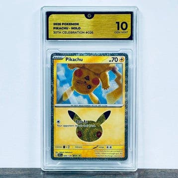 Pokémon Graded card - Pikachu 026 - 30th Anniversary –, Nieuw