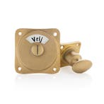 WC slot draaiknop vrij-bezet messing getrommeld - retro j..., Doe-het-zelf en Bouw, Ophalen of Verzenden, Nieuw, Koper of Messing