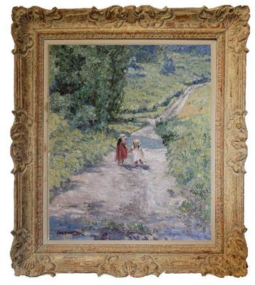 Chris van Dijk (1952) Impressionist -  Deux en route