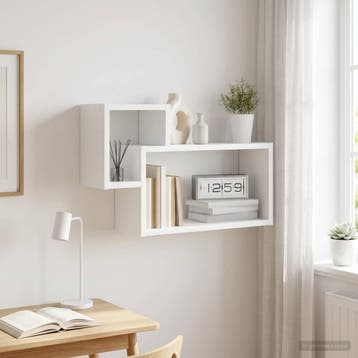 vidaXL Wandplank Muurmontage Wit 55 x 15 x 35 cm Bewerkt, Verzenden, Nieuw