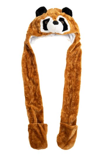 KIMU® Muts Wanten Bruine Wasbeer Sjaalmuts met Oortjes Wasbe, Kinderen en Baby's, Kinderkleding | Petten en Hoeden, Ophalen of Verzenden