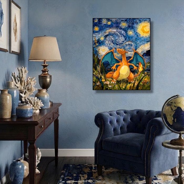 AT9 - [Canvas L] Golden Night Charizard - Van Gogh Tribute, Consoles de jeu & Jeux vidéo, Consoles de jeu | Accessoires Autre