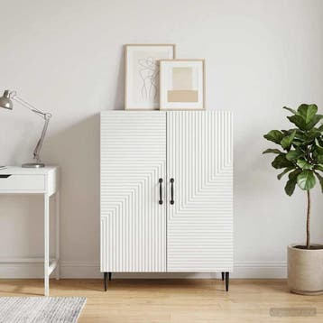 vidaXL Dressoir Wit 66 x 34,5 x 89,5 cm Bewerkt hout, Huis en Inrichting, Verzenden, Nieuw