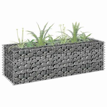 vidaXL Gabion plantenbak verhoogd 90x30x30 cm gegalvaniseerd, Tuin en Terras, Verzenden, Nieuw