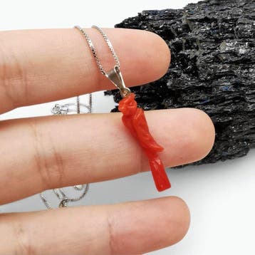 Koraal - Zilver - Hanger