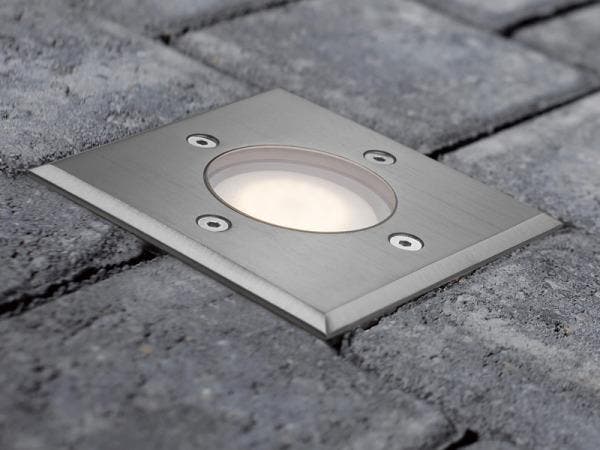 Veiling - 6x GU10 Grondspot vierkant satijn nickel, Tuin en Terras, Buitenverlichting