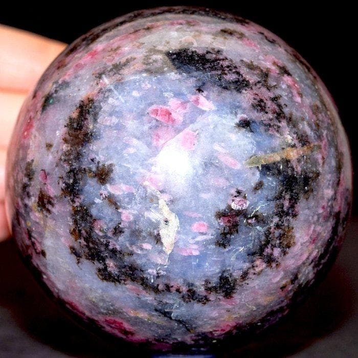 Zeldzaam !!! Kwartsbolletjes met roze toermalijn en, Antiek en Kunst, Curiosa en Brocante