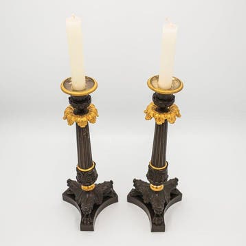 Set van 2 Charles X kandelaren, circa 1830, Frankrijk -
