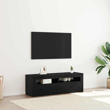 vidaXL TV Kast 120 x 35 x 40 cm Zwart Eiken Bewerkt hout, Verzenden