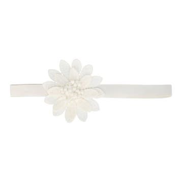 Haarband Bloem - Gehaakt 10cm - Pastel – Wit, Handtassen en Accessoires, Nieuw