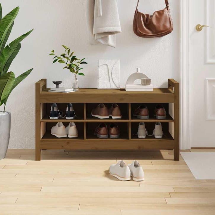 vidaXL Halbankje 110x40x60 cm massief grenenhout honingbruin, Maison & Meubles, Maison & Meubles | Autre, Envoi