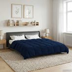 vidaXL Volledig Jaar Dekbed Donkerblauw 220 x 240 cm, Verzenden, Nieuw