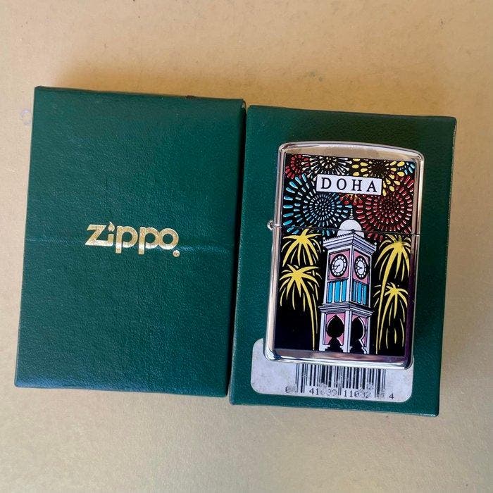 Zippo - Doha - Zakaansteker - Staal (roestvrij), Verzamelen, Rookartikelen, Aanstekers en Luciferdoosjes