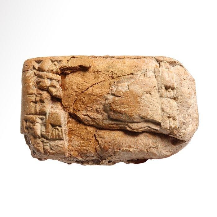 Oud-Babylonisch Terracotta Spijkerschrift-tablet die, Antiek en Kunst, Antiek | Overige Antiek