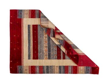 Gabbeh - Tapis - 200 cm - 143 cm - Tapis en laine tissé à la, Maison & Meubles