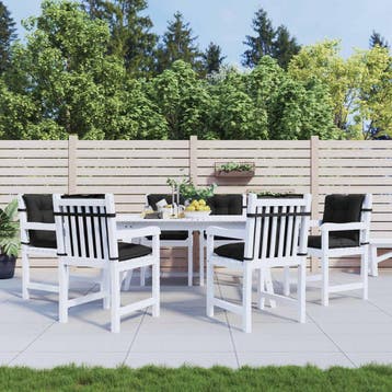 vidaXL Lage Rugleuning Stoelkussens Set 6 st Polyester, Huis en Inrichting, Woonaccessoires | Kussens, Verzenden, Nieuw
