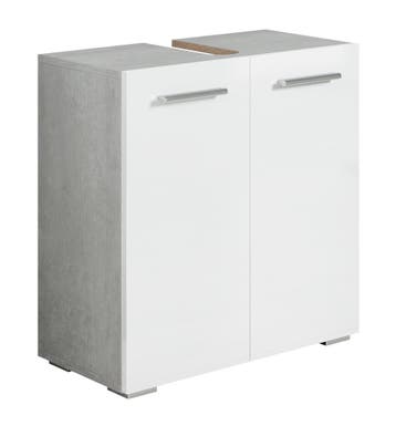 Wastafelkast Jupiter 60 x 30 x 60 cm Beton grijs wit, Verzenden, Nieuw