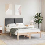 vidaXL Bedframe met Gevoerde Hoofdbord Donkergrijs 120 x 200, Verzenden, Nieuw
