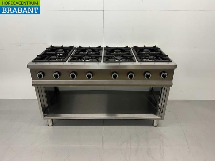 Cuisinière à gaz 8 feux en acier inoxydable Série 700 150 cm, Articles professionnels, Horeca | Autre, Envoi