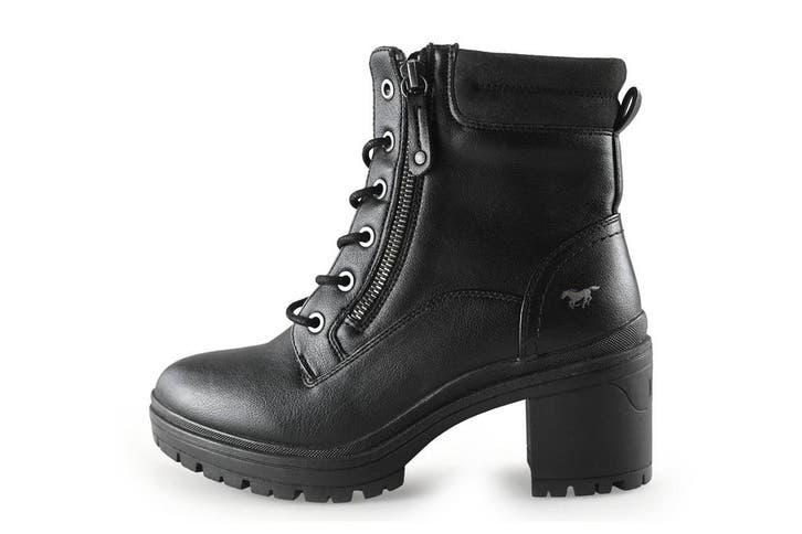 Mustang Veterboots in maat 38 Zwart, Kleding | Dames, Schoenen, Zwart, Zo goed als nieuw, Overige typen, Verzenden