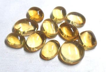 Prachtige partij citrien van natuurlijke oorsprong Cabochon-, Verzamelen, Mineralen en Fossielen
