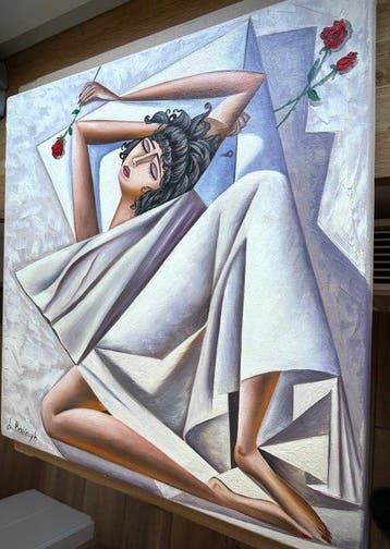 Julie Khaliniu (XX) - Rose dream, Antiek en Kunst, Kunst | Schilderijen | Modern