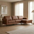 Leren hoekbank Match - 2.5-zits arm links + Longchair arm, Huis en Inrichting, 250 tot 300 cm, Bohemian, Industrieel, Modern, Scandinavisch