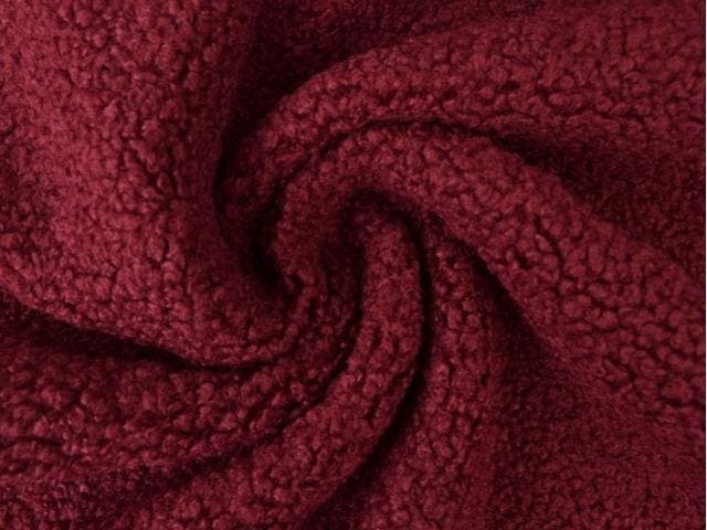 10 meter teddy bont - bordeaux rood - Bouclé stoffen, Hobby & Loisirs créatifs, Tissus & Chiffons, Envoi
