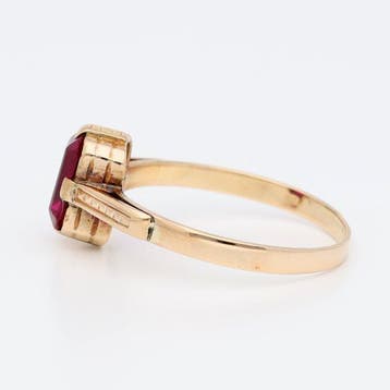 Bague - 18 carats Or rose - Saphir rose, Handtassen en Accessoires, Ringen, Nieuw