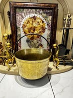 Vintage Solid Brass Fireplace Cauldron – Heavyweight Hearth