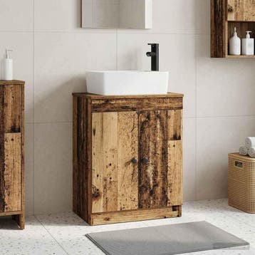 vidaXL Badkamer Vanity met Wastafel Oud hout 54 x 35 x 83 cm, Verzenden, Nieuw