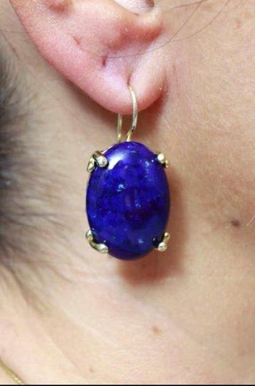 Lapis lazuli - Zilver - Oorbellen