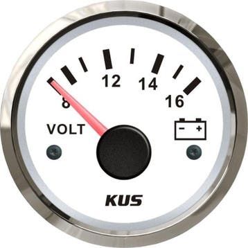 Voltmeter Boot 56mm Wit, Ophalen of Verzenden, Nieuw