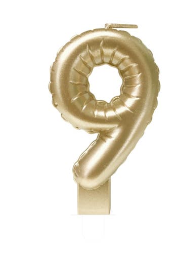 Kaars Folie Ballon Goud 9 10cm, Verzenden