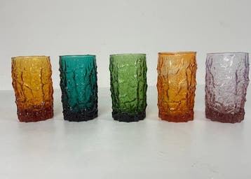 Drinkglas - Glas - Vijf Boomschors glazen