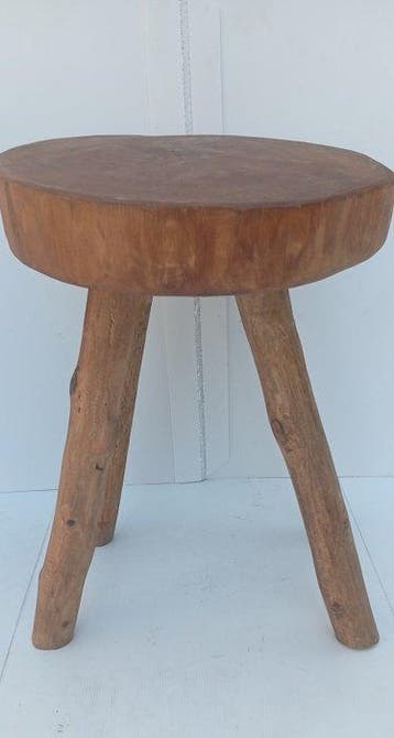 Kruk - Hout - XL houten kruk 9 kg, Antiek en Kunst