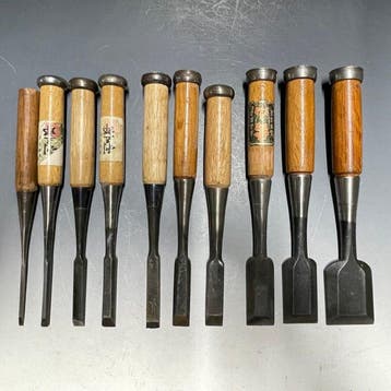 Tataki Oire Nomi | Bench Chisels Carving w/Roll Case - Outil