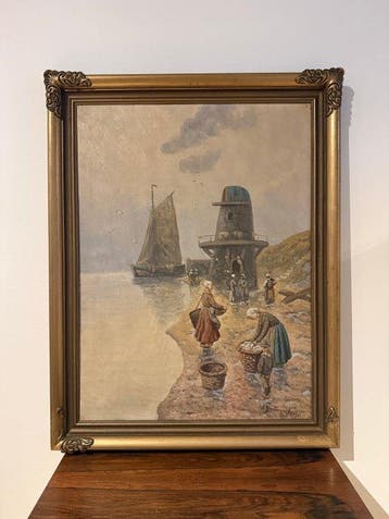 A. Baumgartner (XIX) - Coastal Scene with Lighthouse