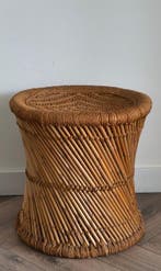 Handmade - Kruk - Bijzetstoel - Bamboe, Rattan, Touw -