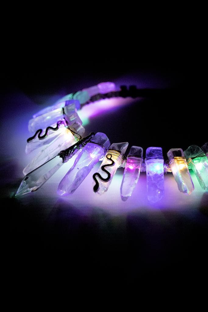 Haarband Bergkristal Zilver LED Slangen Helder Kristal Diade, Kleding | Dames, Carnavalskleding en Feestkleding, Nieuw, Ophalen of Verzenden