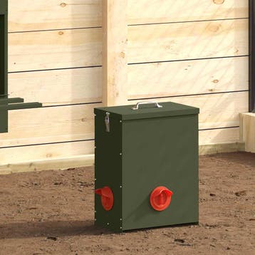 vidaXL Kippenvoerbak Olijfgroen 32,5 x 20,5 x 43 cm 25 kg, Verzenden, Nieuw