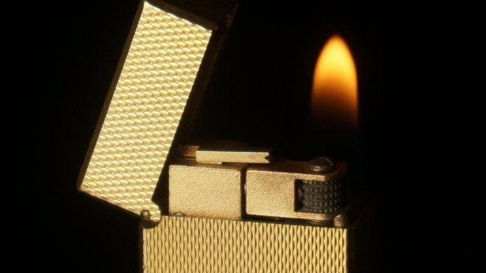 Dunill - Barley Pattern Rollagas Lighter - Zonder, Verzamelen, Rookartikelen, Aanstekers en Luciferdoosjes