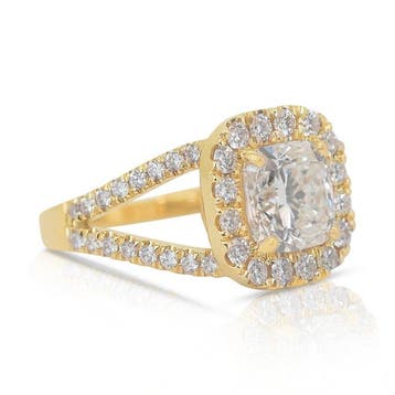 Bague - 18 carats Or jaune - 3.51ct. tw. Diamant (Naturelle)