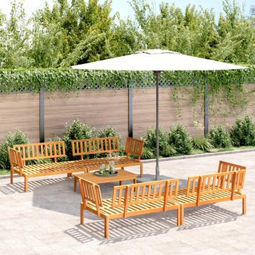 vidaXL 5-delige Loungeset pallet massief acaciahout, Verzenden